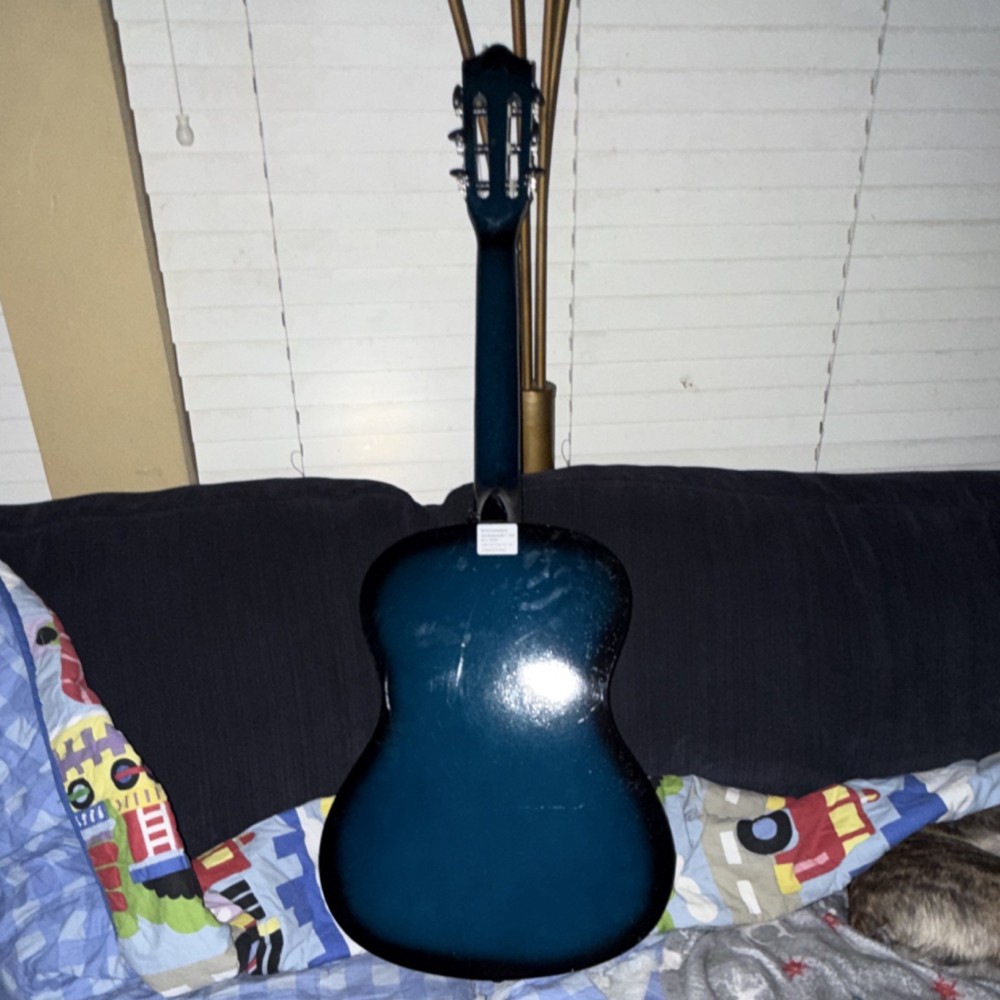 Blue Classical Guitar 6 String Right-Handed Standard Body