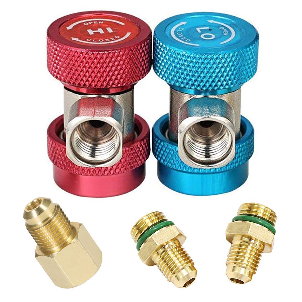 R134a Quick Coupler High Low Conversion Adapter Fittings Refrigerant Tool