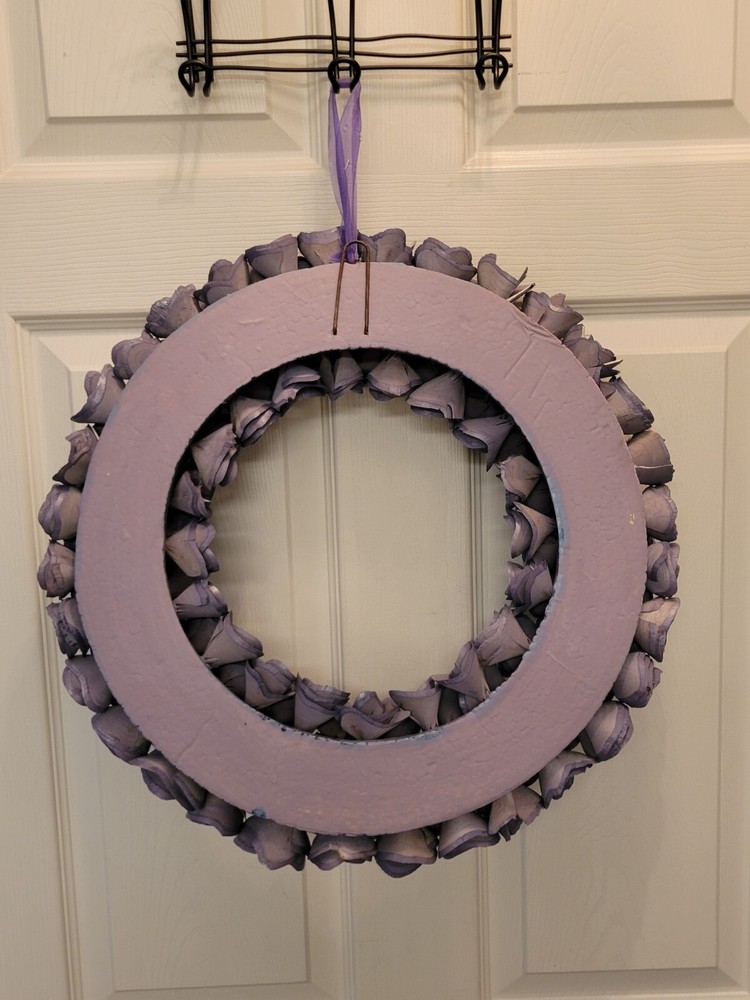 Beautiful Crafted Wreath 18" Purple Rosettes