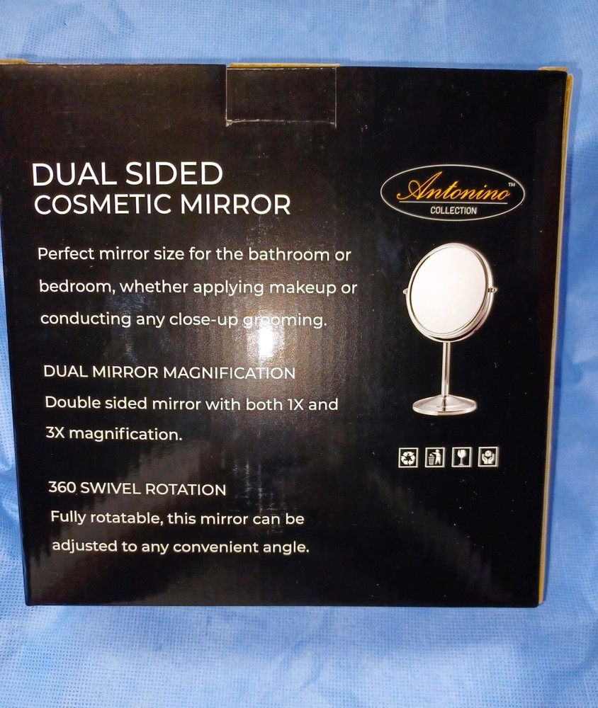 NIB ANTONINO COLLECTION DUAL SIDED COSMETIC MIRROR