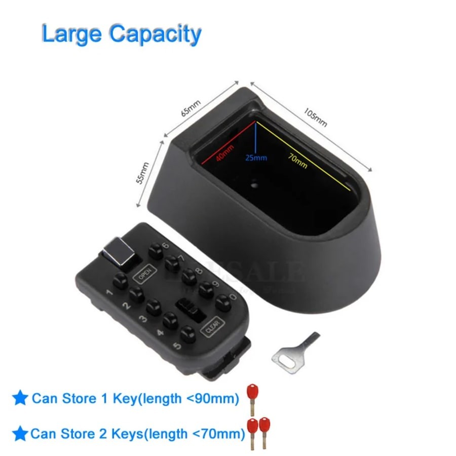 Key Safe Storage Box 10-Digit Combination Lock Weatherproof Wall Mount