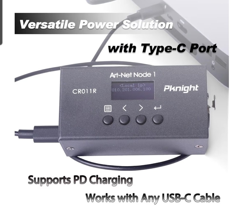 Pknight ArtNet DMX Ethernet Lighting Controller Interface, CR011R. Pre-owned