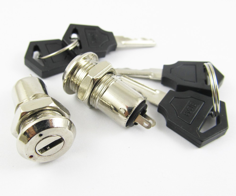 4pcs Key Switch ON/OFF Lock Switch K3 with Plastic Handle