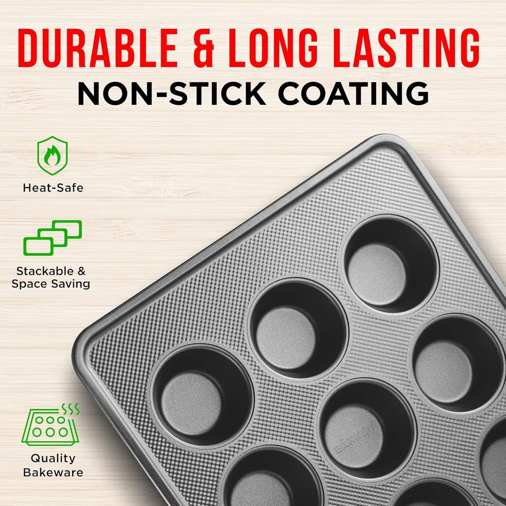 8-piece Bakeware Set – Non-stick, Professional, Multi-sized, Black.