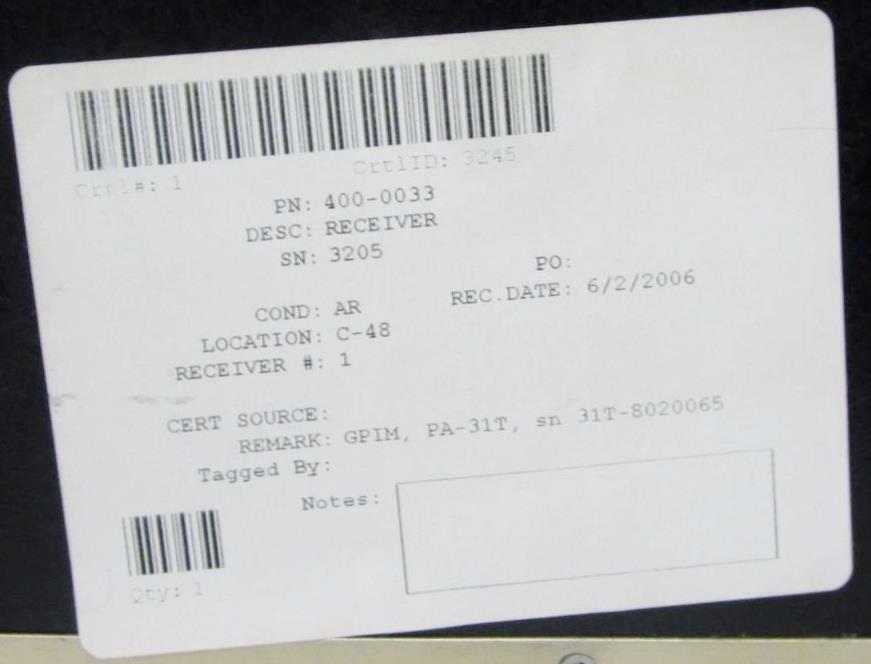 FLITEFONE III/WULFSBERG ELECTRONICS 400-0033 RECEIVER TRANSMITTER