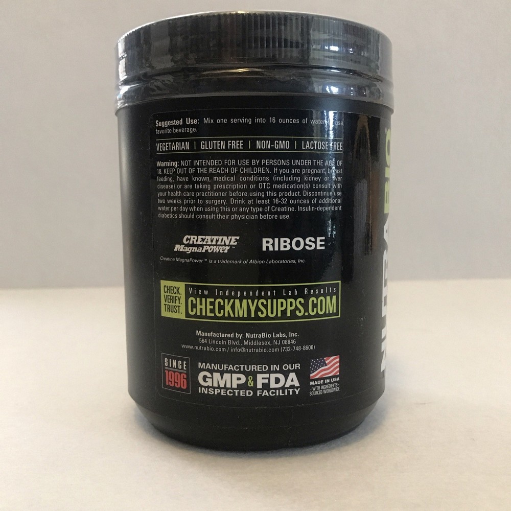 NutraBio ATP Evolution Ribose Creatine Complex Powder 17 oz 40 Servings