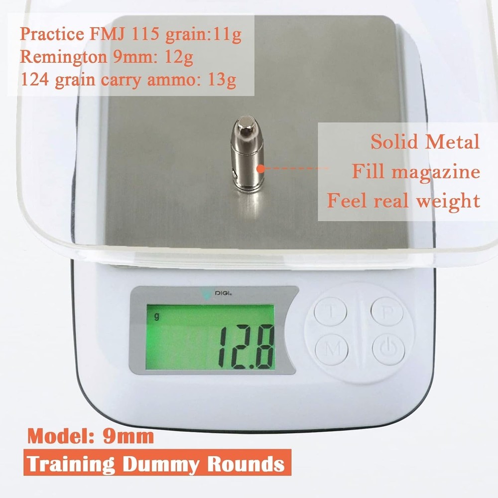 Replaceable Rubber Pad Dummy Rounds - 12pcs Steel Snap Caps for Training