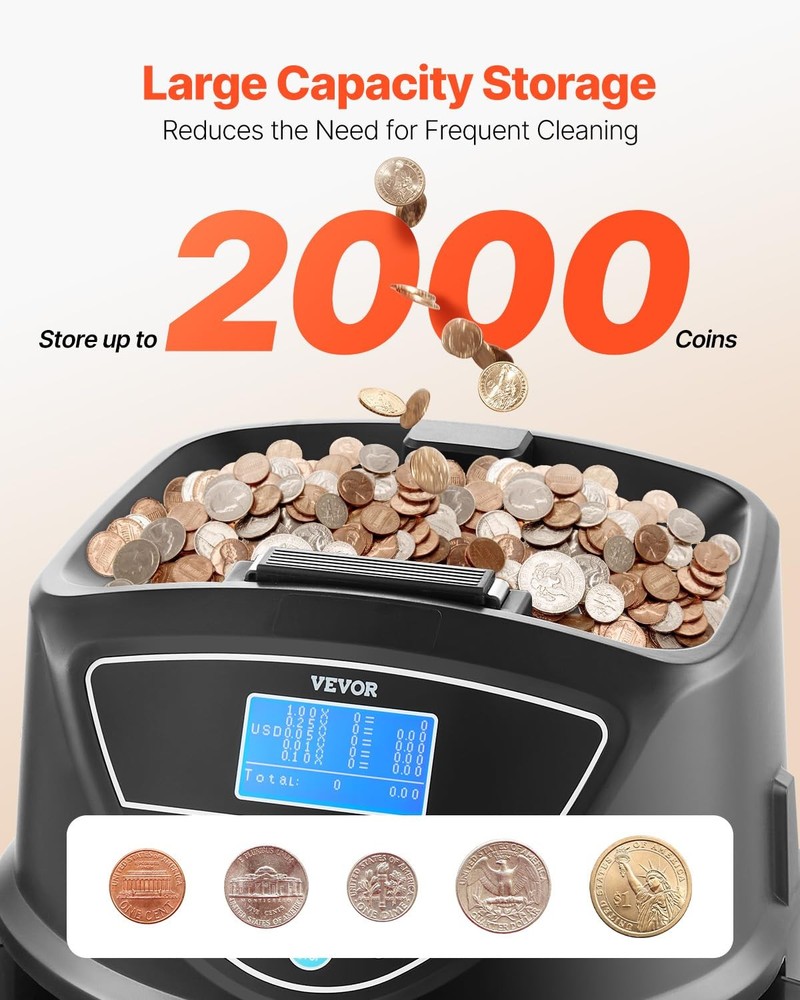 High Speed Coin Sorter With Large Capacity Efficient Easy Operation 2000 Coins