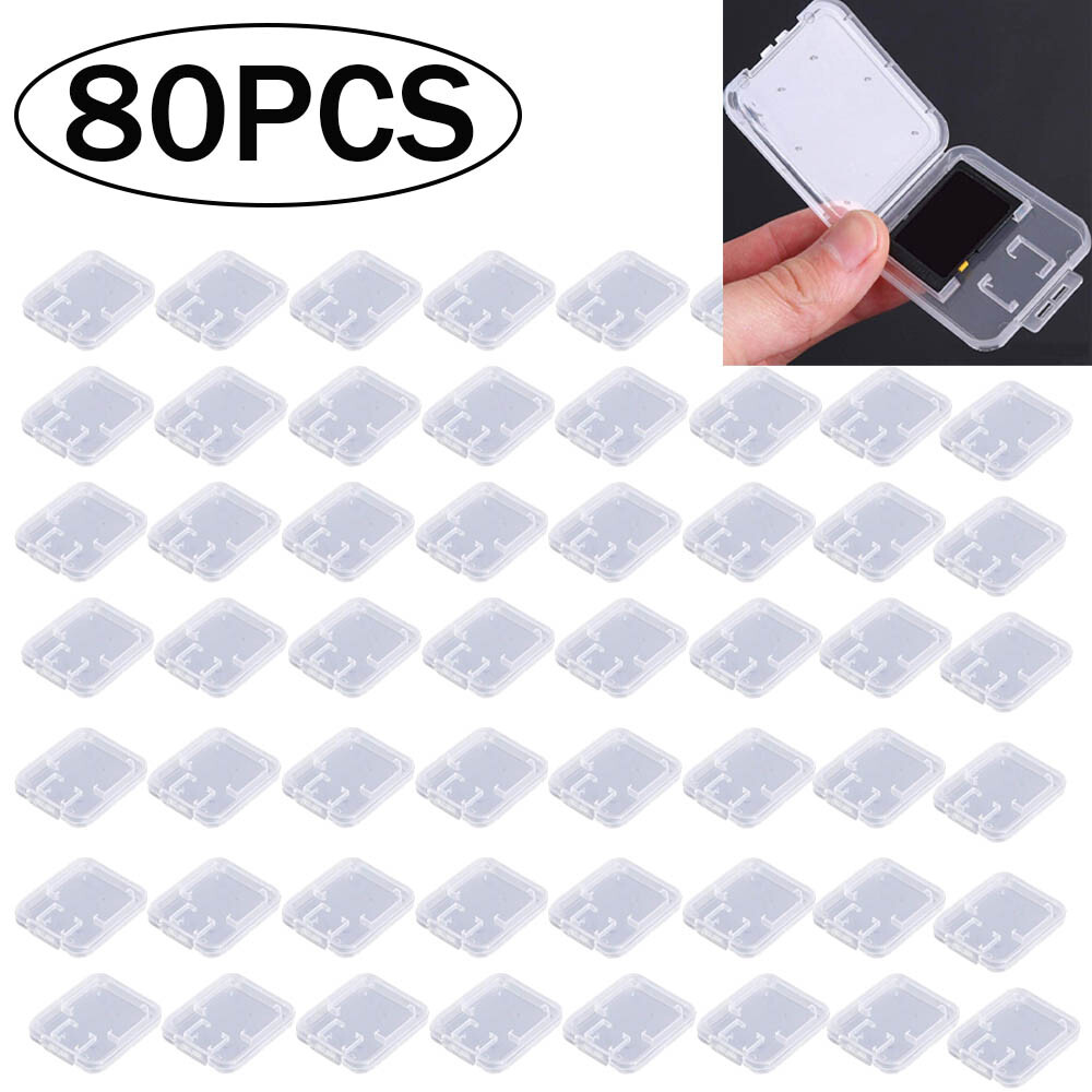 80pcs Case Holder for Micro SD SDHC Memory Card Box Storage Hard Plastic N865