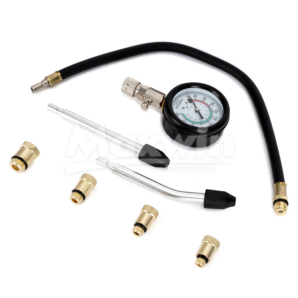 8x Petrol Cylinder Compression Tester Engine Kit Gauge Tool Automotive