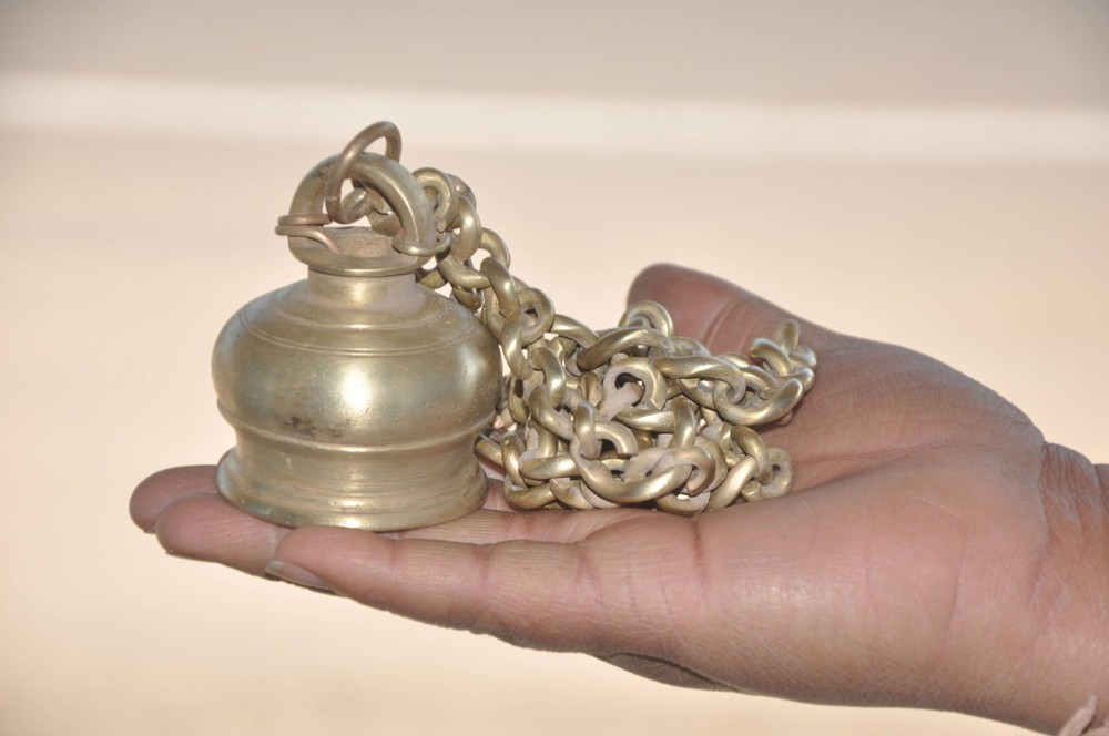 Vintage Hanging Handcrafted Solid Heavy Cow Bell With Chain
