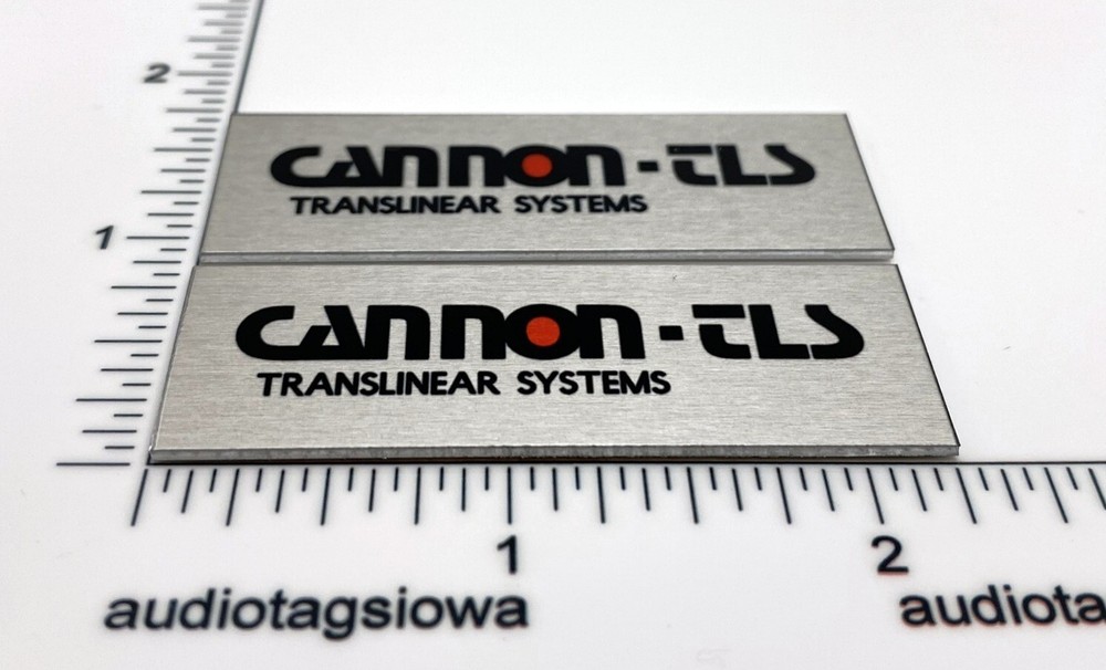 Cannon TLS Translinear Systems Speaker Badges Custom Made Aluminum