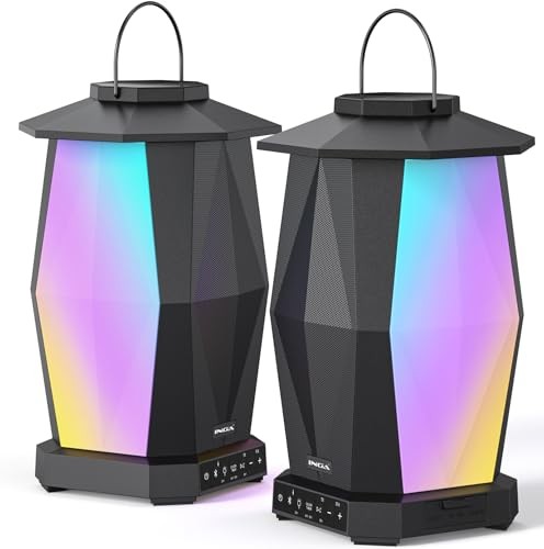 Outdoor Speaker, Bluetooth Wireless Speaker with Lights, Sync up to 100