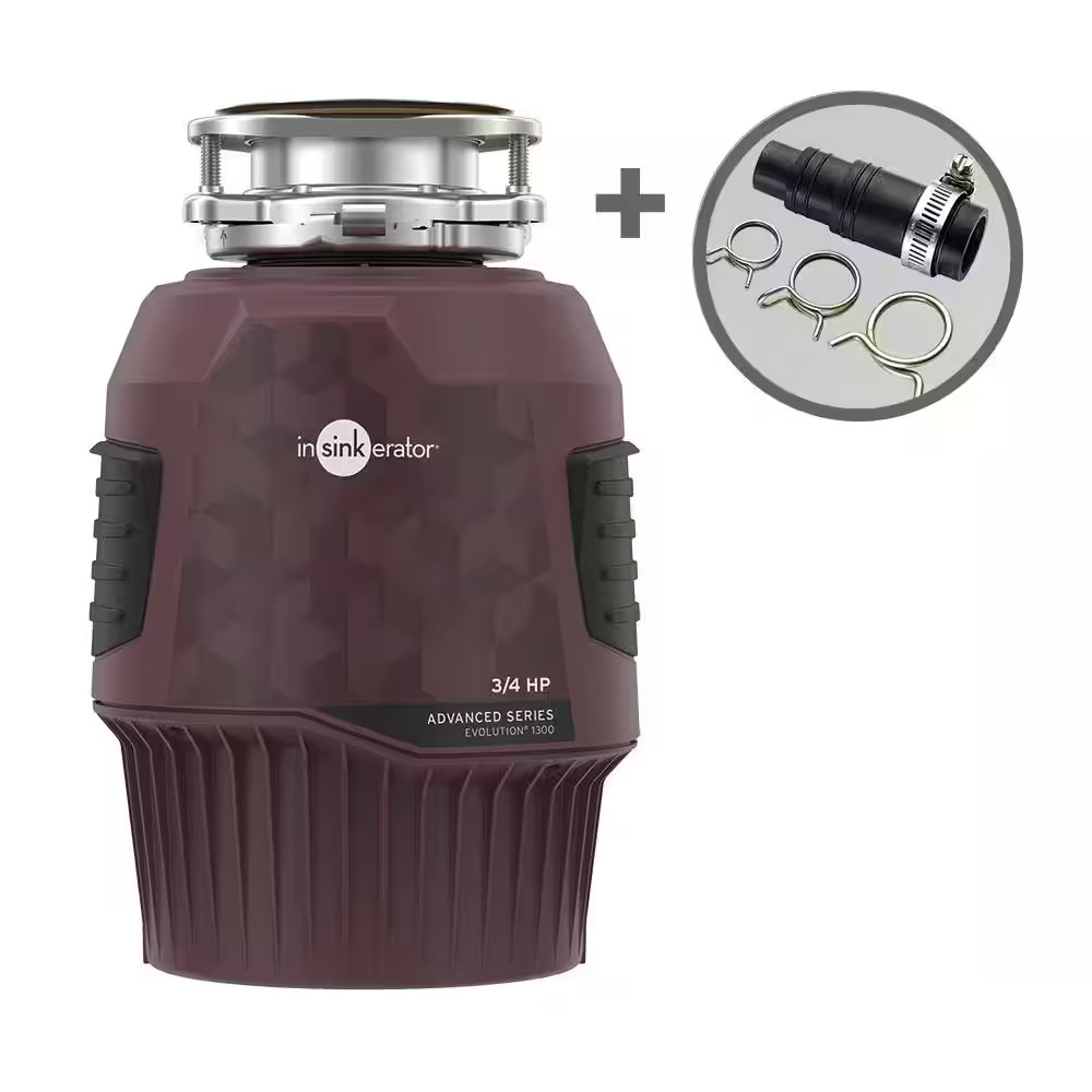 Evolution 1300, 3/4 HP Garbage Disposal, EZ Connect Continuous Feed Food Waste D