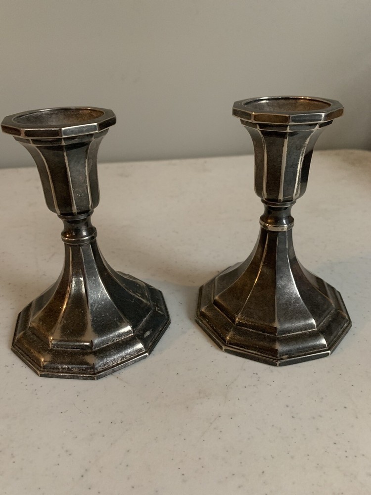 Sheffield Silverplate Candle Holders W/ Snuffer