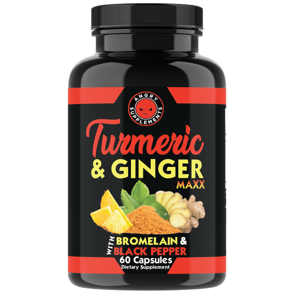 Angry Supplements Natural Turmeric Ginger Maxx, Joint Support Flexibility 3PK