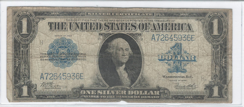 1923 $1 Large Size Silver Certificate VG G. Washington Note! Really nice!