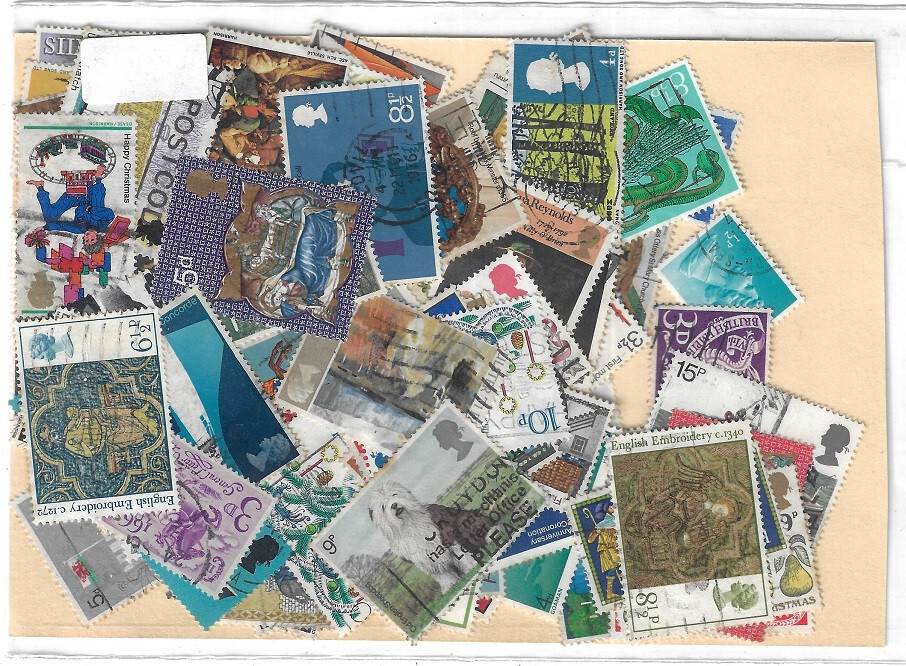 Great Britain: 100 used stamps commemoratives, large format EBGB120