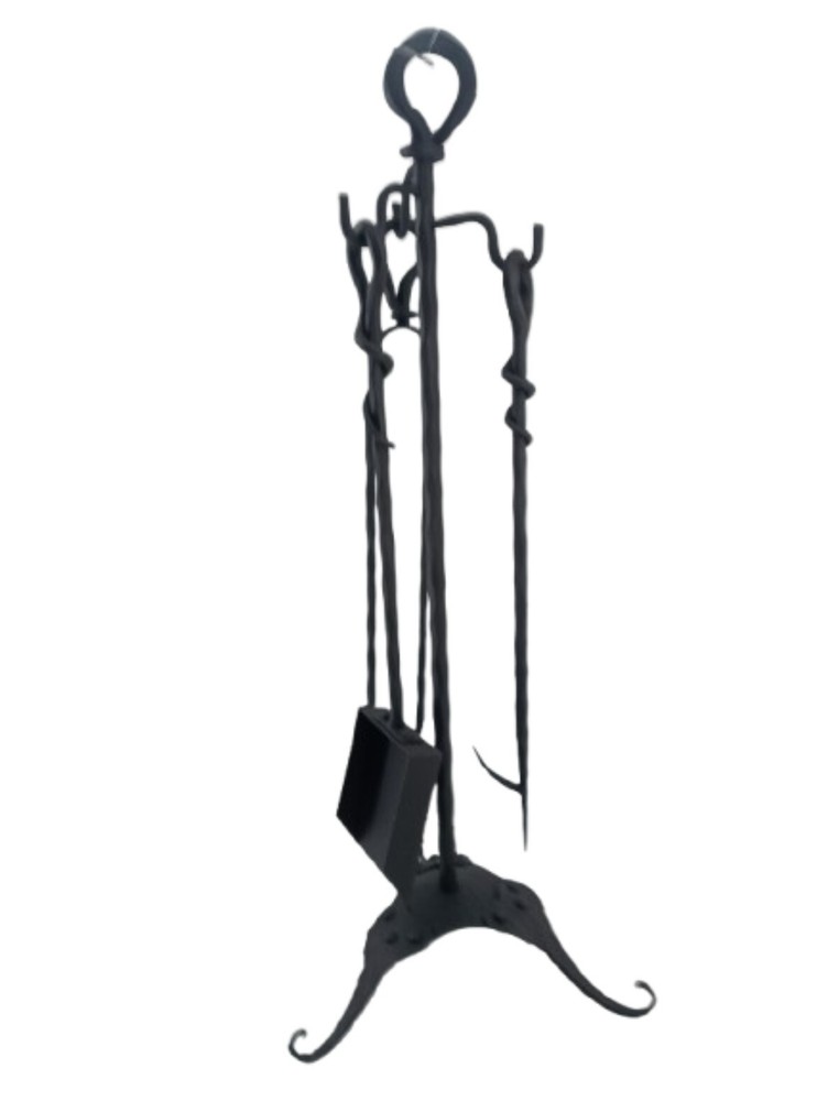 Fireplace Accessory Set Wrought Iron Tripod Tool Kit Fire Stove