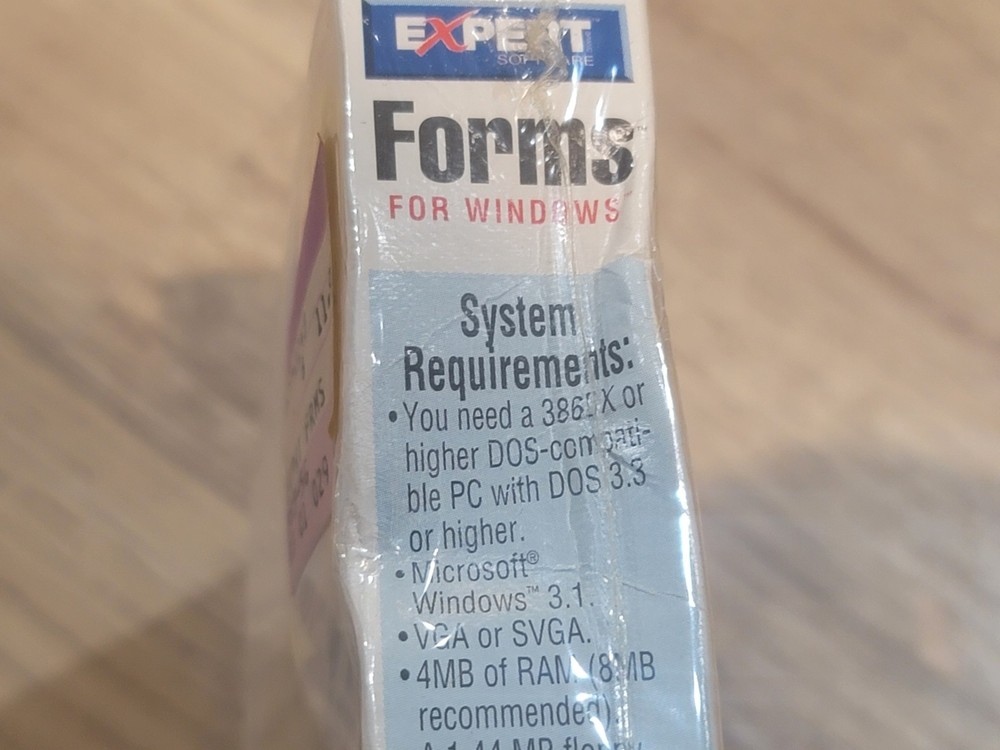 Vintage Expert Software Forms for Windows 3.1 Windows95 IBM 3.5" Disk NEW SEALED