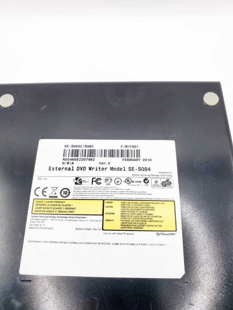 Samsung SE-S084 Super WriteMaster Slim External DVD Writer USB - Black