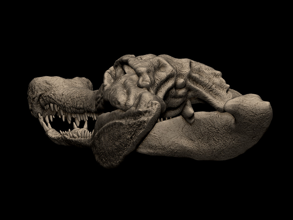 3d printed Sarcosuchus Skull head skull model dinosaur 1:1