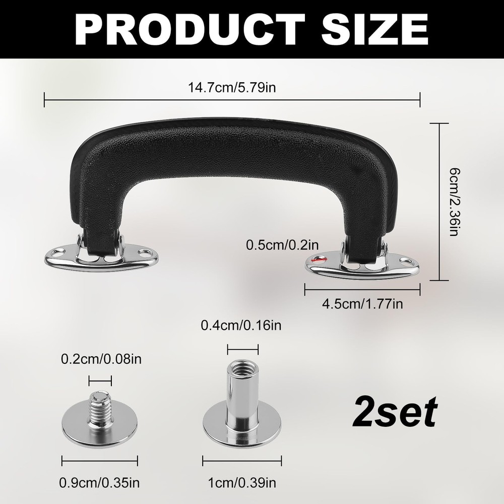 2 Set Guitar Case Handle Luggage Handles Replacement - Carry Black