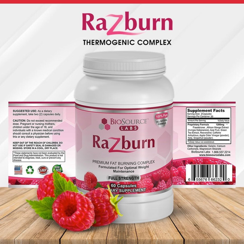 BioSource Labs Razburn – Natural Thermogenic Complex– 60 Vag Caps