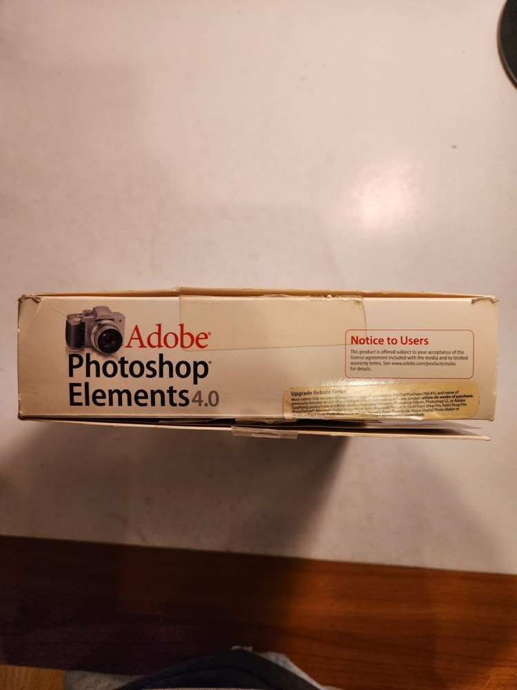 NEW OPEN BOX ADOBE Photoshop Elements 4.0 FOR WINDOW XP