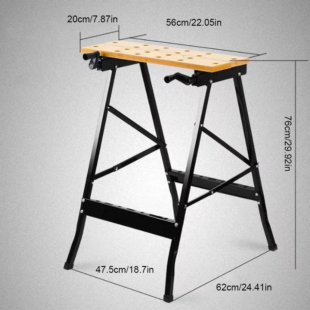 Folding Table Saw Horse with Measuring Ruler and Protractor Scale Adjustable