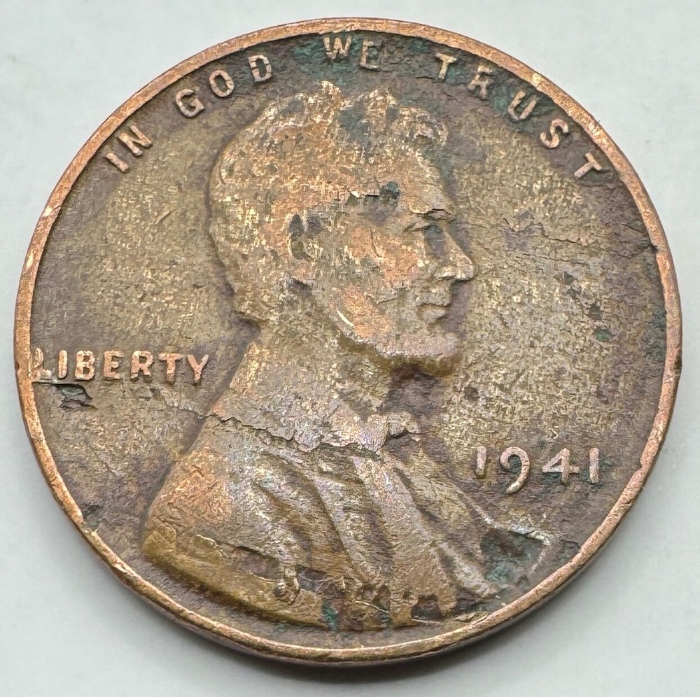 1941 Lincoln Wheat Cent Penny - 1C - One Cent - Lamination Error - Ships Free