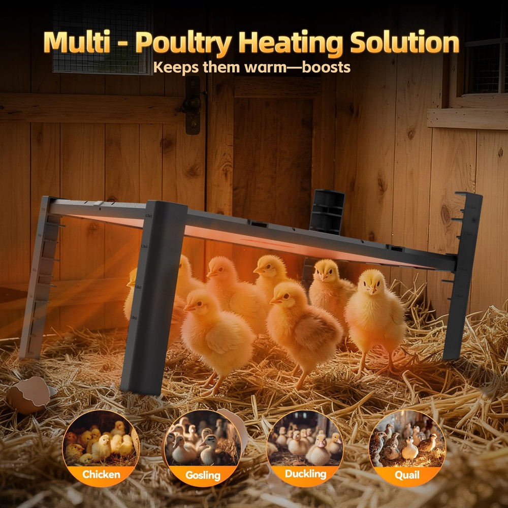 Brooder Plate for Chicks Adjustable 95–167℉ Temperature Height Adjustable