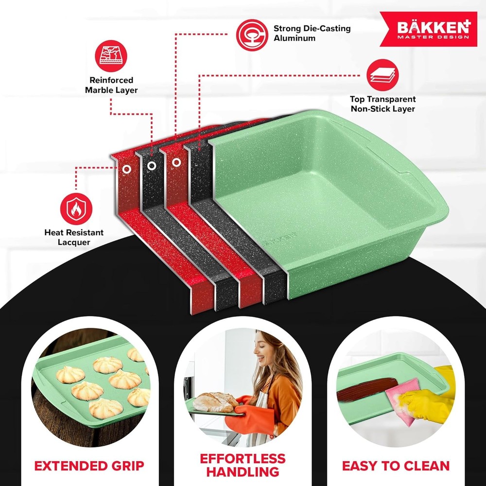 10-Piece Bakeware Sets Nonstick Carbon Steel Baking Sheet & Pans Stackable Home