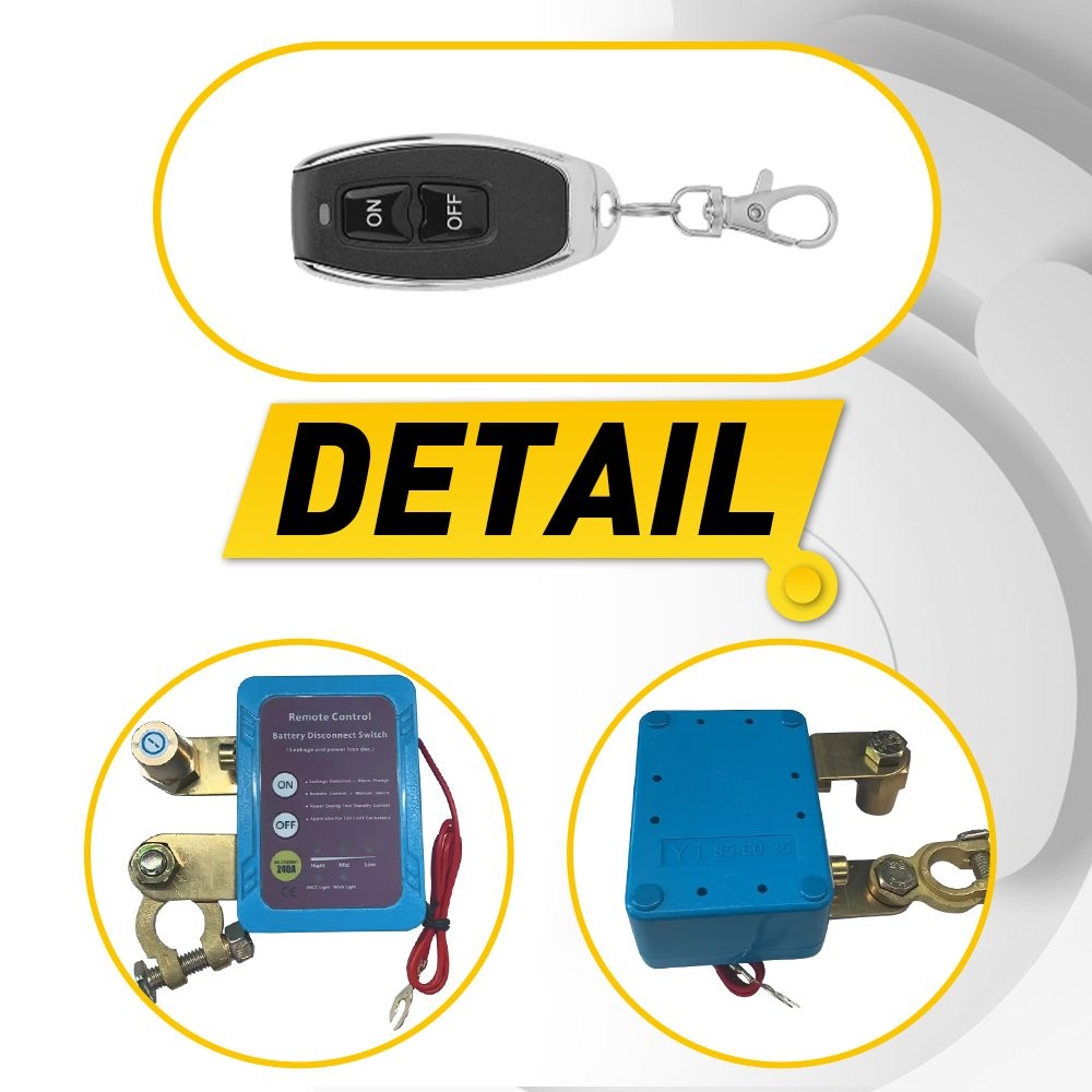 Car Remote Battery Disconnect Switch 12V 240A Battery Kill Switch Auto RVs ATVs