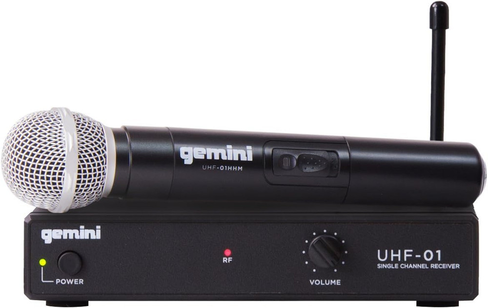 Gemini DJ UHF-01M F1 Wireless Microphone System,Black