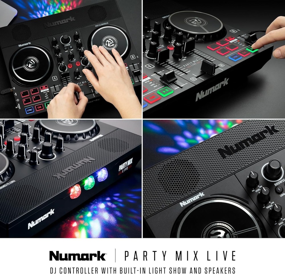 Dynamic DJ Mixing Controller with Lights, Speakers & USB - Perfect for Events