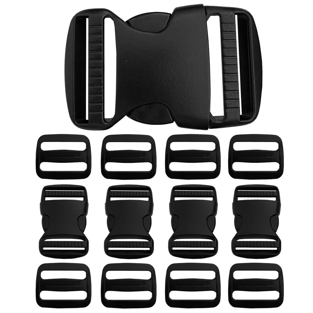 Flat Dual Adjustable Plastic Quick Side Release Plastic Buckles and Tri-glide