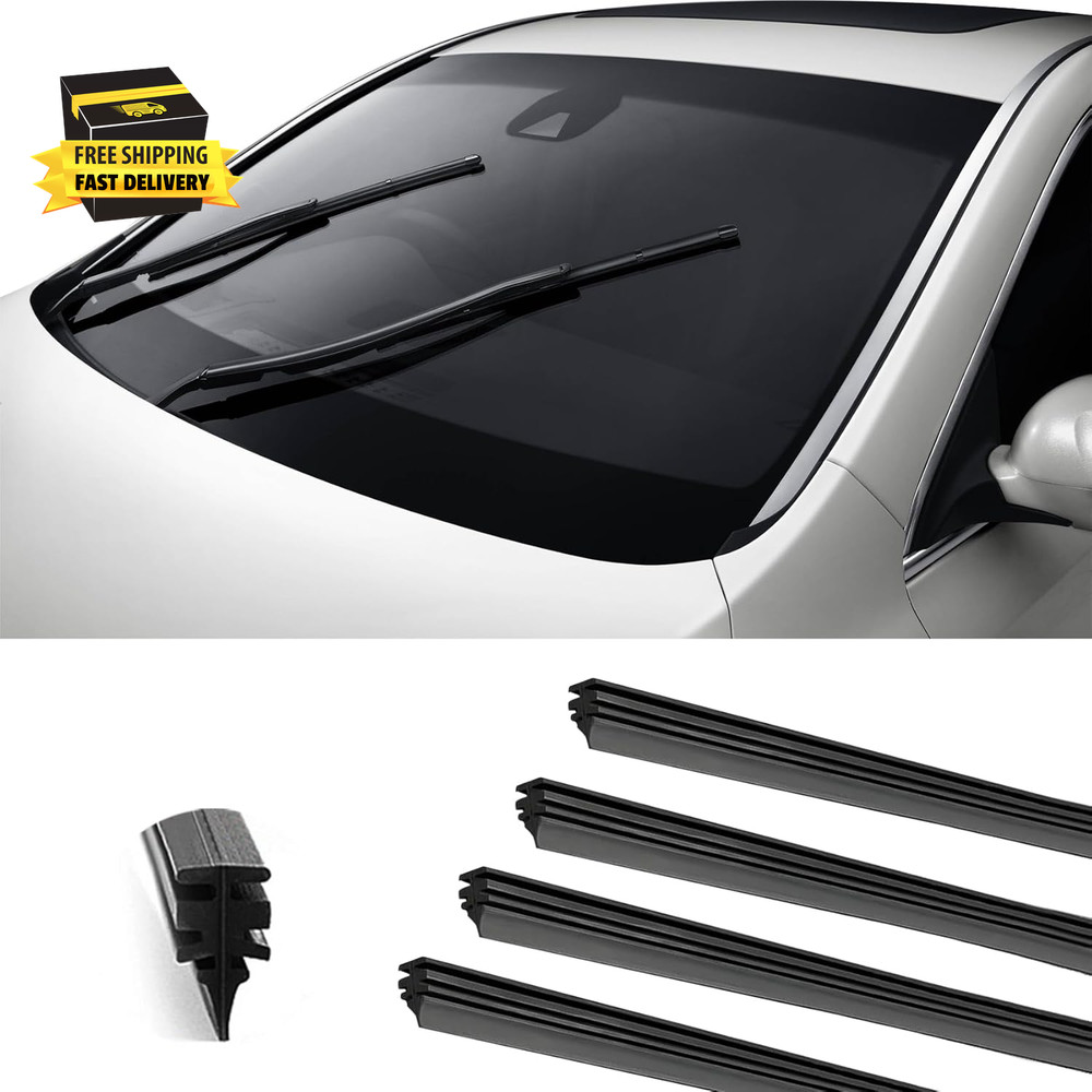 4 Pack Windshield Wiper Blades Refills, DIY Adjustable Car Windscreen Wiper Rubb