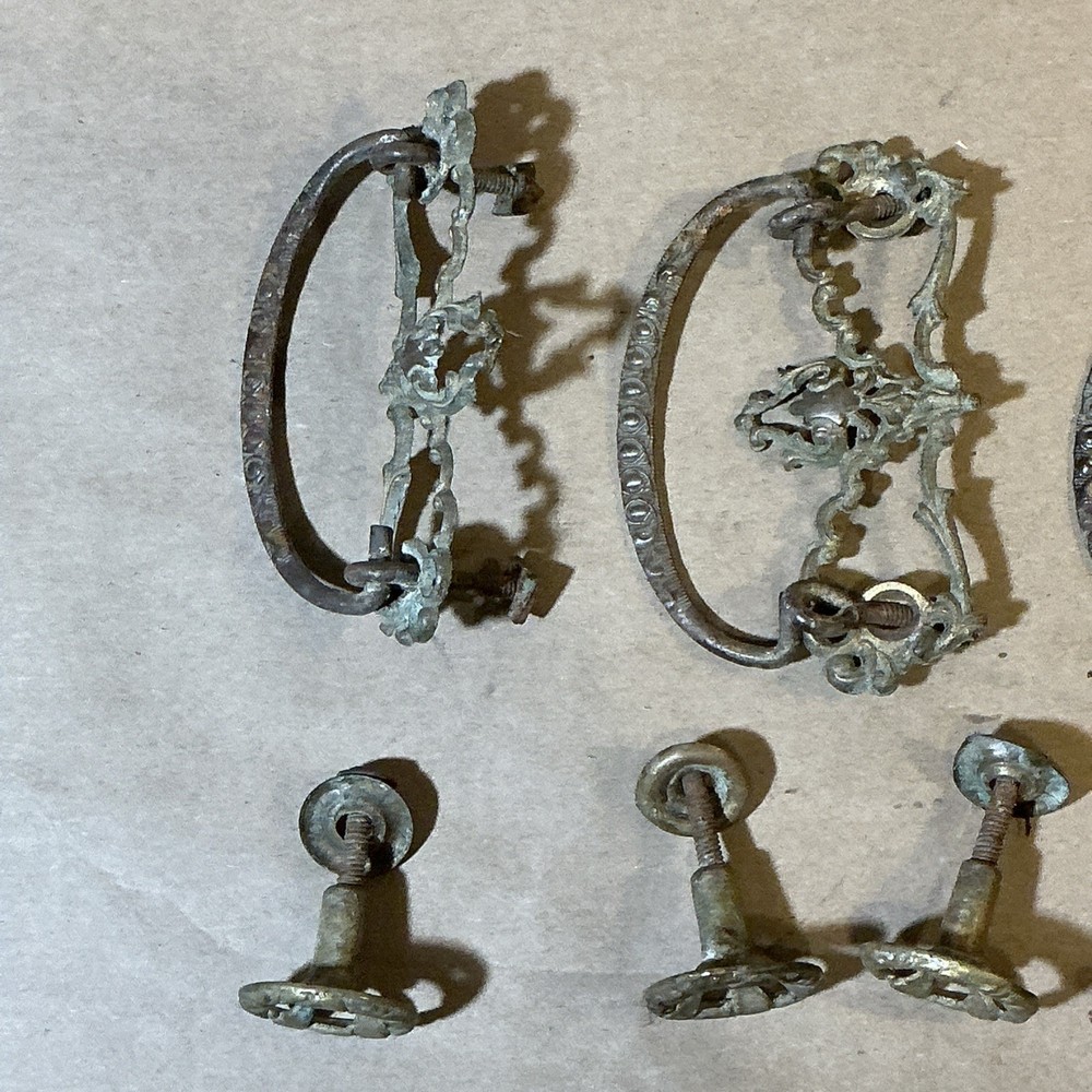 Set Of Misc. Cast Iron Victorian Drawer Pulls / Hardware As Is INV-AT22