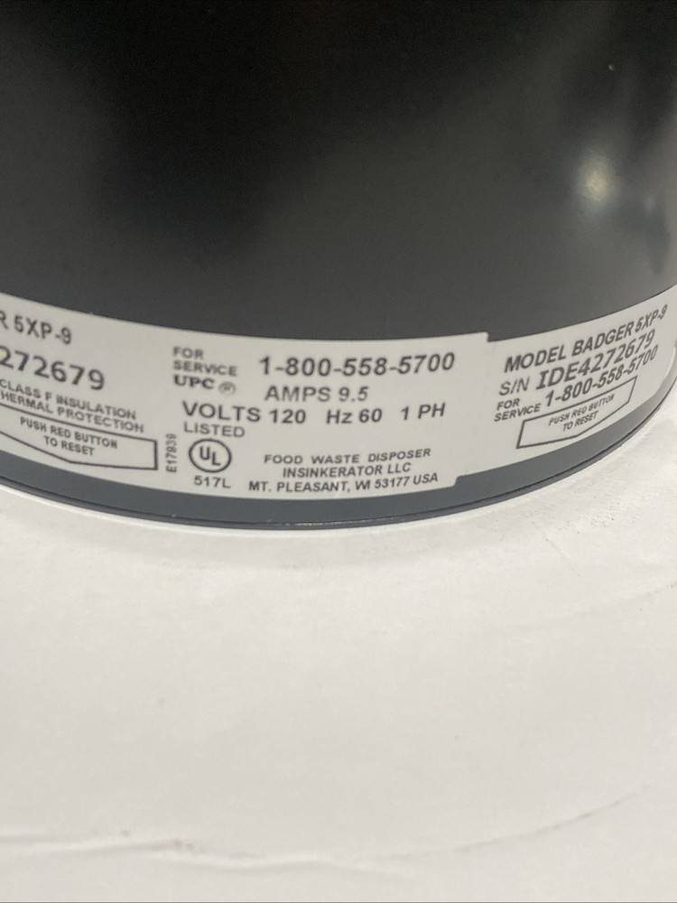 InSinkErator Garbage Disposal, Badger 5XP, 3/4 HP Continuous Feed