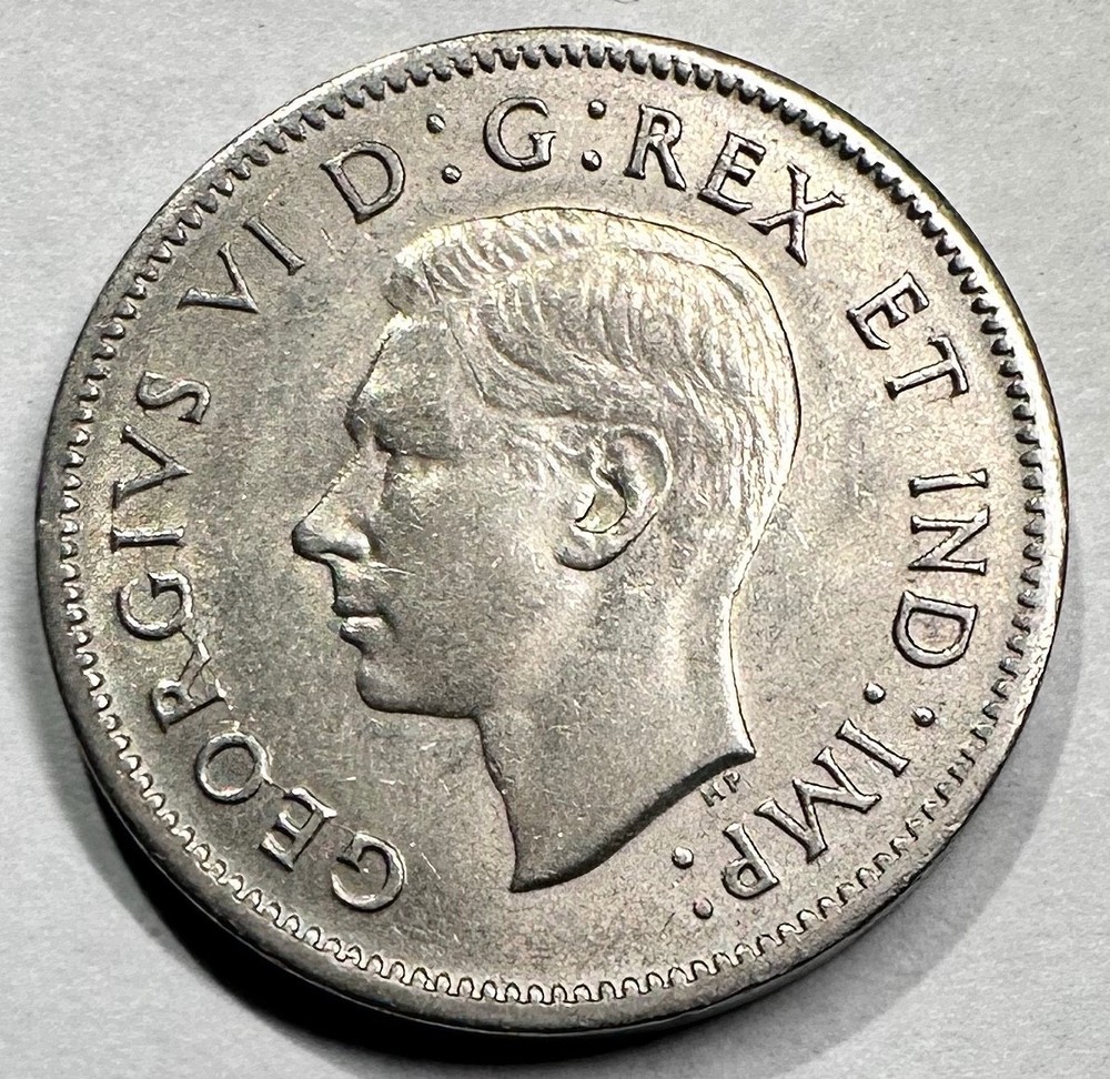 1940 Canada 5 Cents, George VI AU+