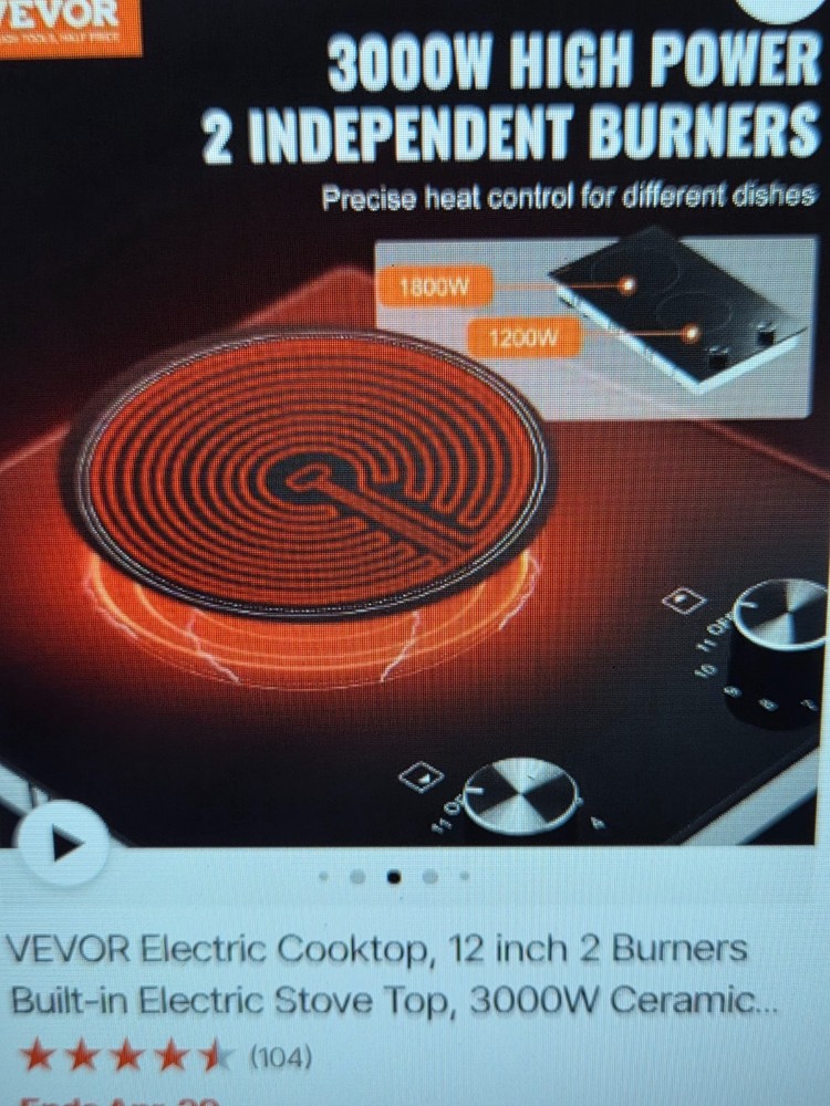 vevor stove top 2 burner