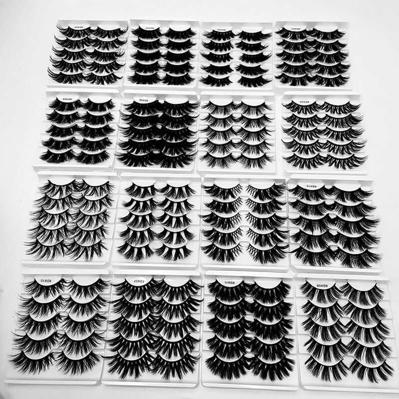 5D 15Pair 25mm Lashes Fluffy Natural Thick Real Mink False Eyelashes Extra Long↷