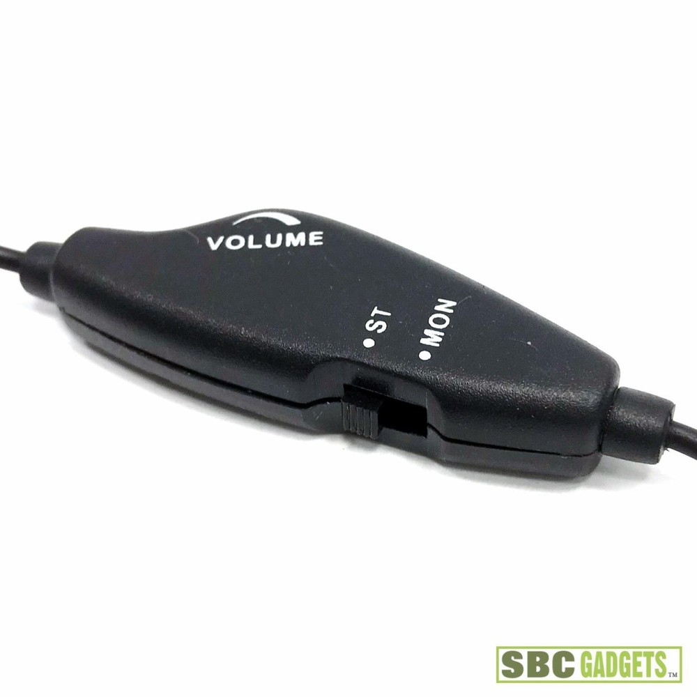 Mono Stereo Transcriber Headset Extender Cable with Volume Control (ECS-UMSVC)