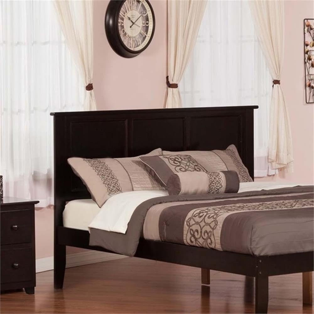 Traditional King Panel Headboard, Solid Hardwood and Veneers, Espresso Finish, B