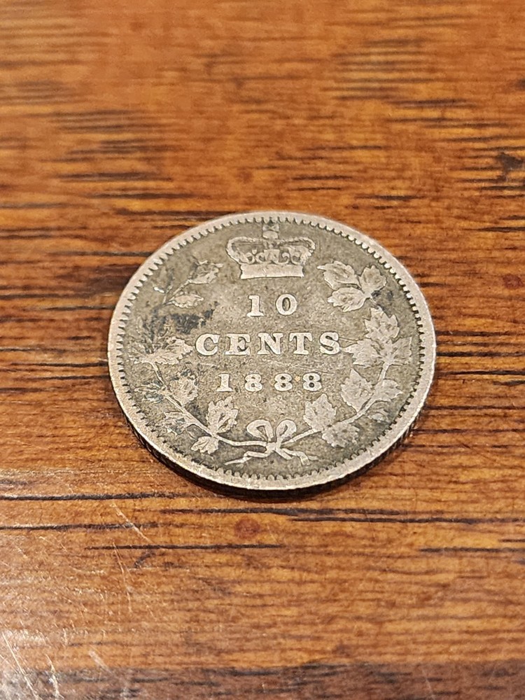 1888 Canada 10 Cents Silver Coin