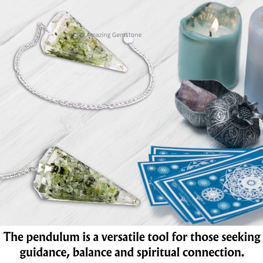 Prehnite Orgone Crystal Pendulums