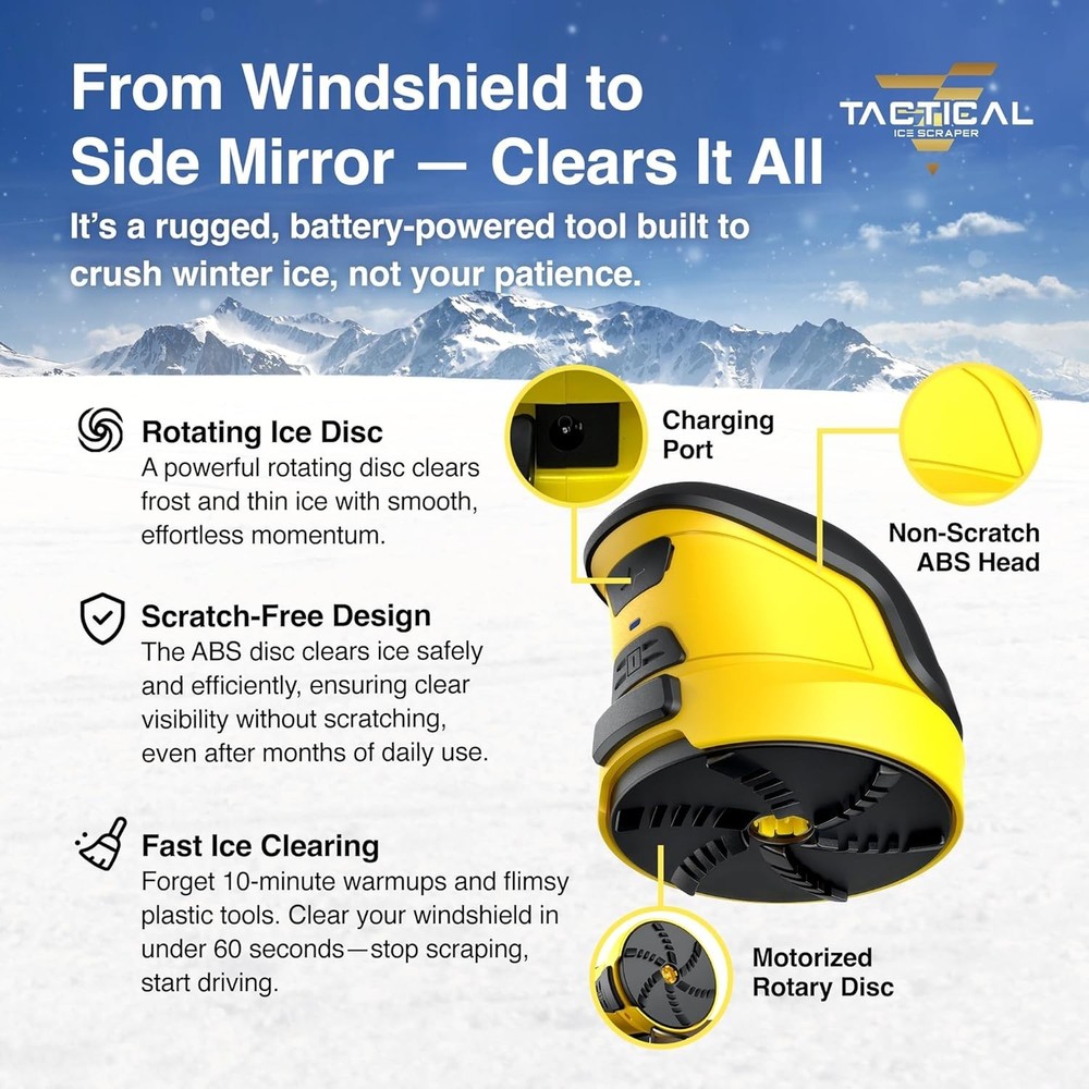 Tactical Ice Scraper Electric Ice Scrapers for Car Windshield with Motorized ...