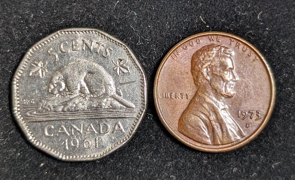 1961 Canada 5 Cents Circulated KM# 50a