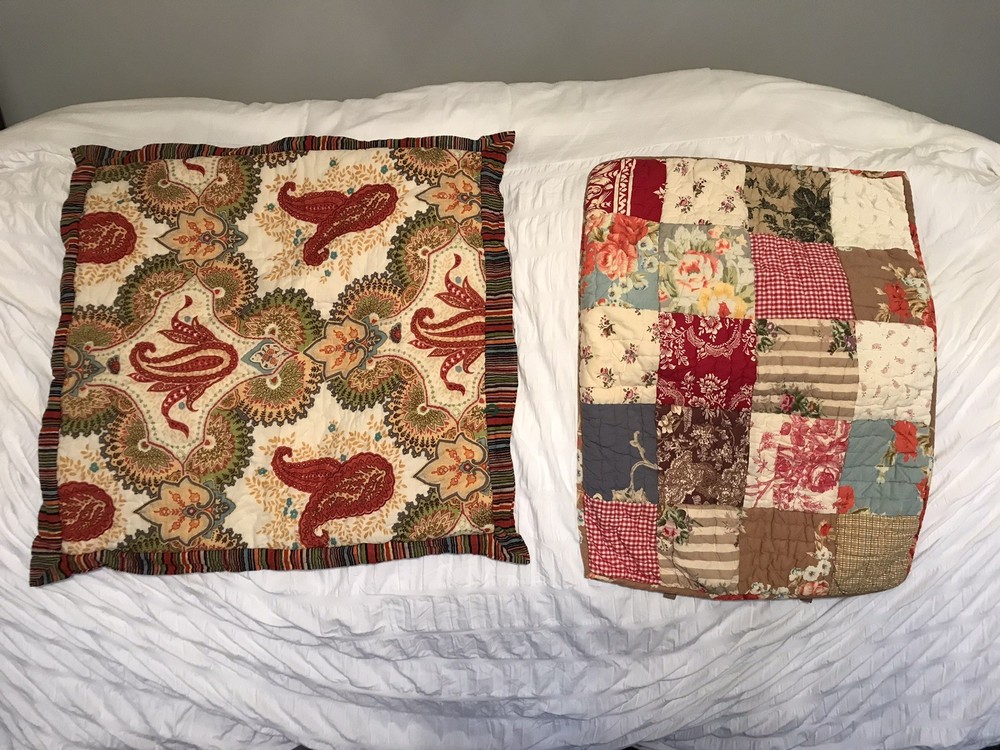 2 Pottery Barn Shams 1 Is Euro & 1 Is Regular, Both Reversible